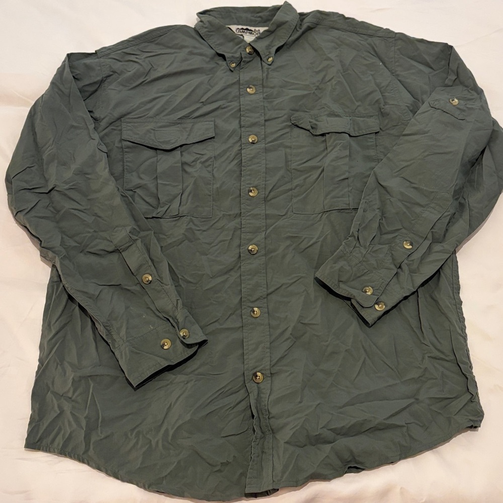 Campmor Khaki Nylon Camp Shirt - L